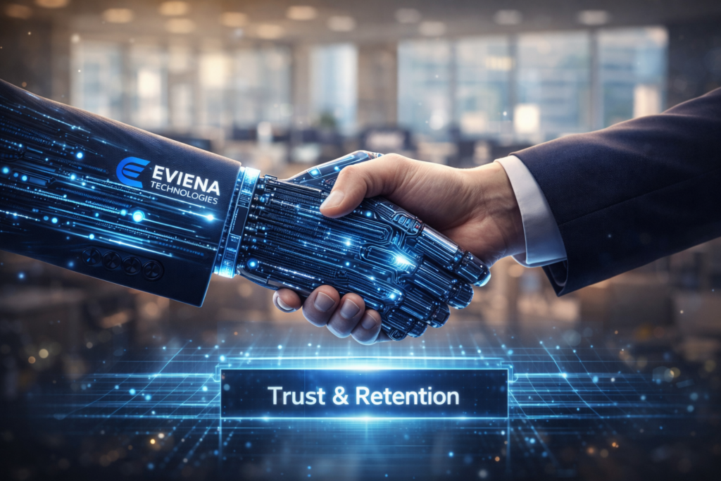Eviena Technologies Pvt Ltd AI CRM solutions Customer retention technology Secure data management India Digital transformation company Kolkata Enterprise CRM development AI business solutions India