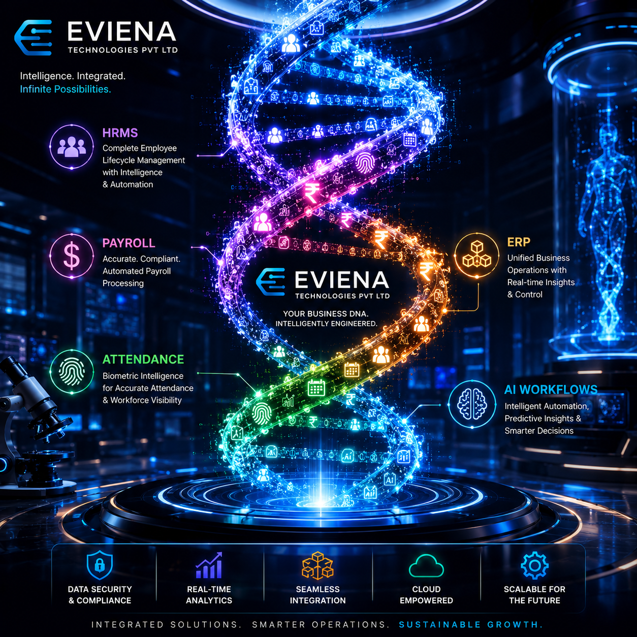 HRMS, ERP, Payroll & Business Automation Solutions | Eviena Technologies Pvt Ltd, HRMS Development, Payroll Management Software, Attendance Management Software,ERP Solutions,AI Workflow Automation,Custom Software Development,Business Process Automation,Enterprise Software Solutions,HR Software Development,Digital Transformation
